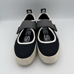 Diesel H Merley B Navy Canvas Sneakers Strap Platform‎ Casual Women's Sz 7